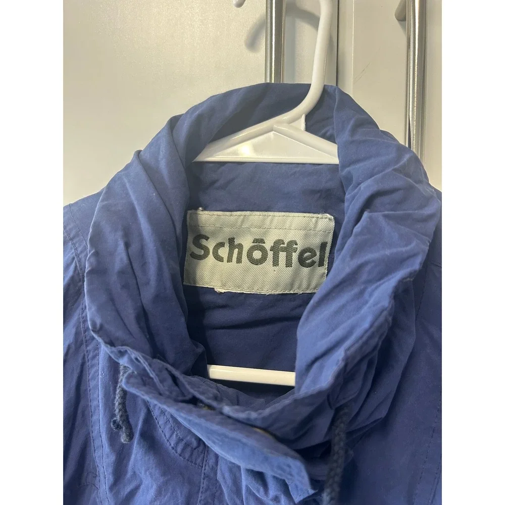 Vintage Schoffel Blue Utility Jacket Hooded Full Zip Windbreaker‎ Mens Medium